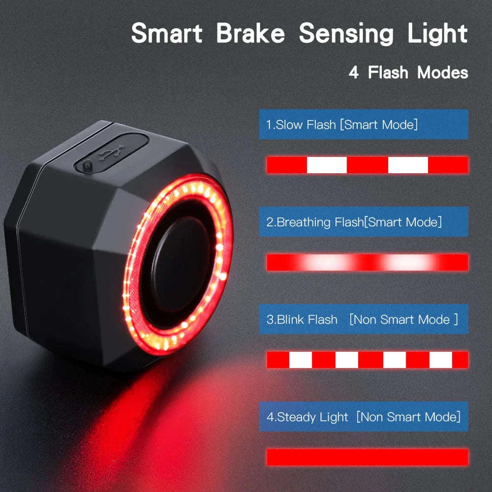 Smart Bike Light Alarm with Brake Sensing and Remote Security - Image 7