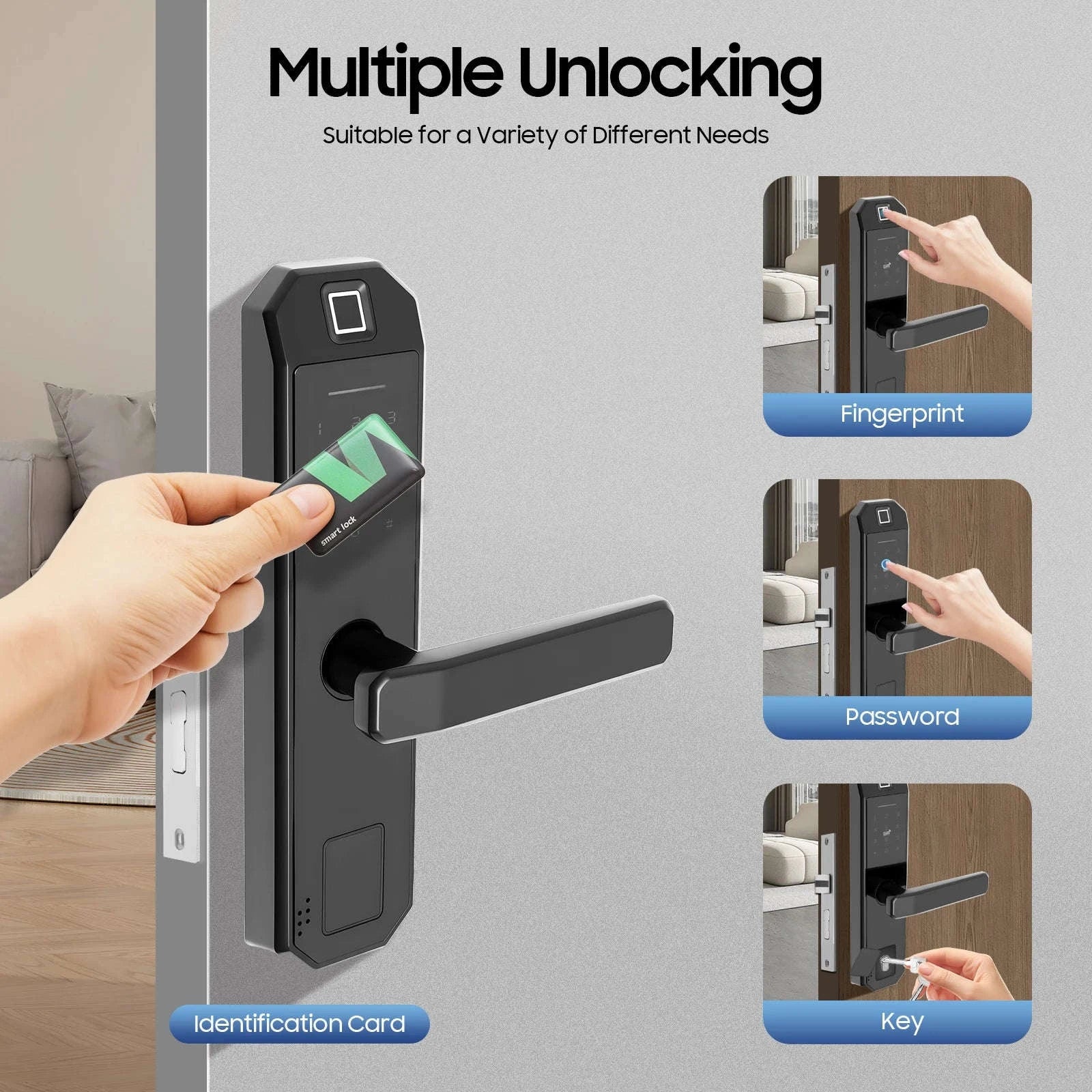 Smart Door Lock with 5 Unlock Methods for Home and Office - Image 2