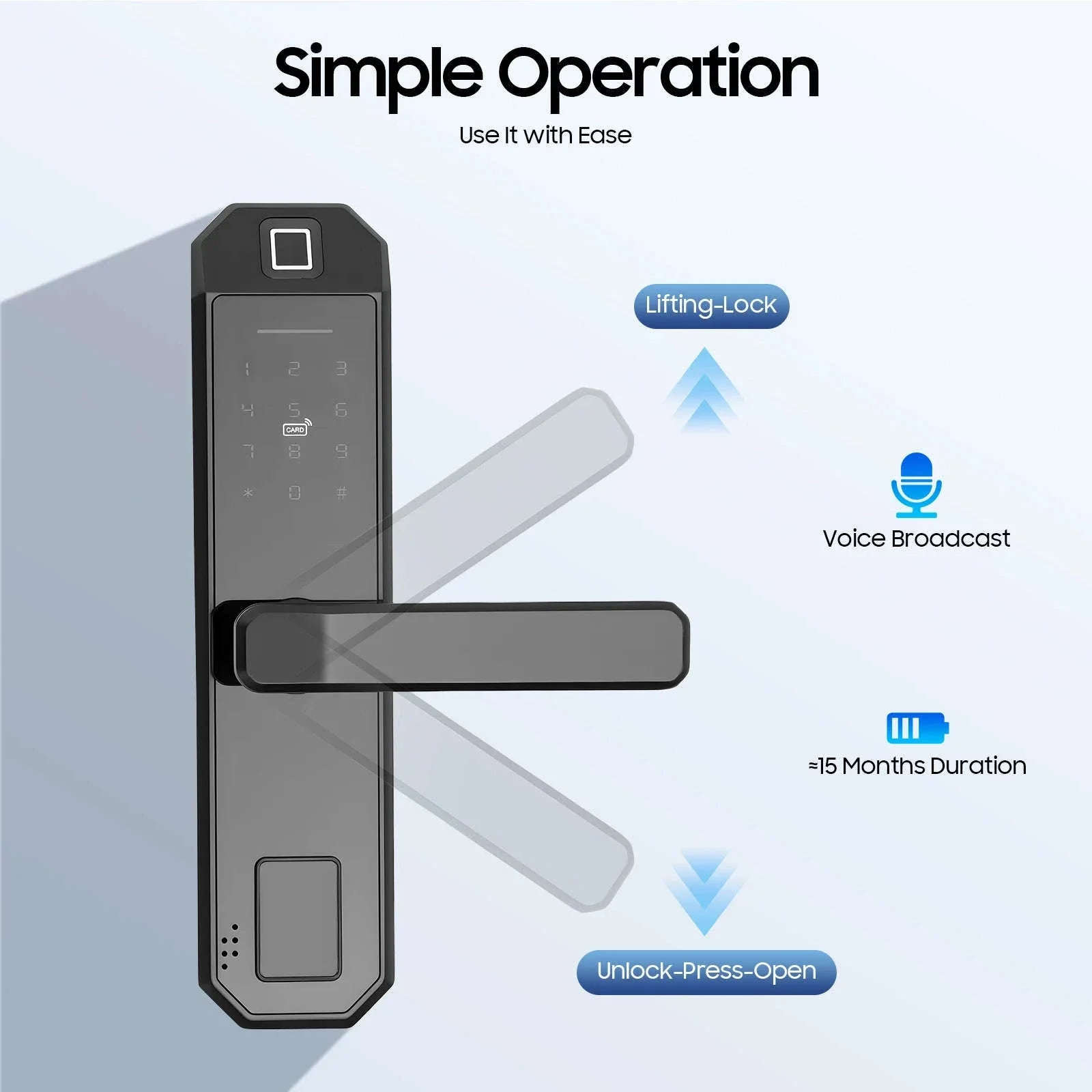 Smart Door Lock with 5 Unlock Methods for Home and Office - Image 5