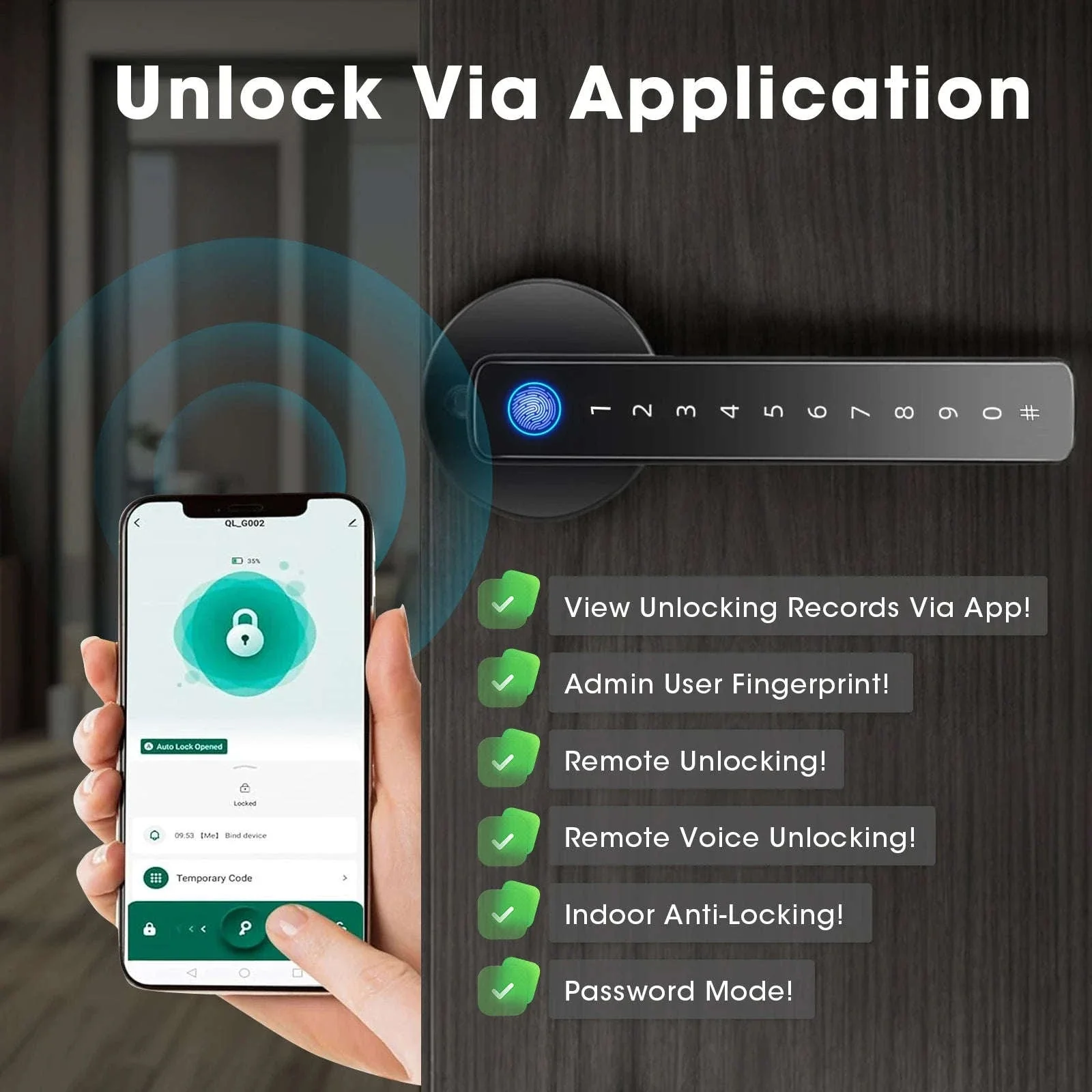Smart Fingerprint Door Lock with 6-in-1 Keyless Access - Image 3