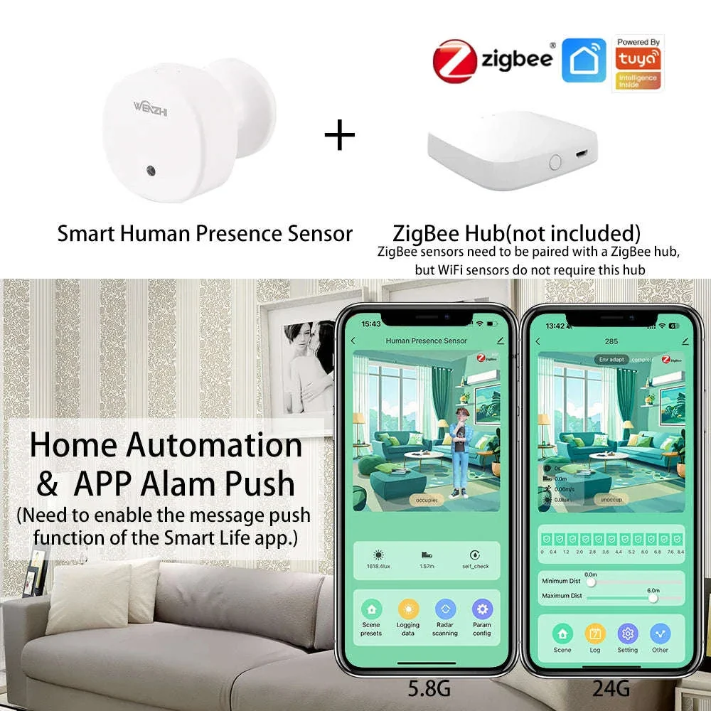 Smart Human Presence Sensor with mmWave Radar, ZigBee/WiFi, Lux Detection - Image 3