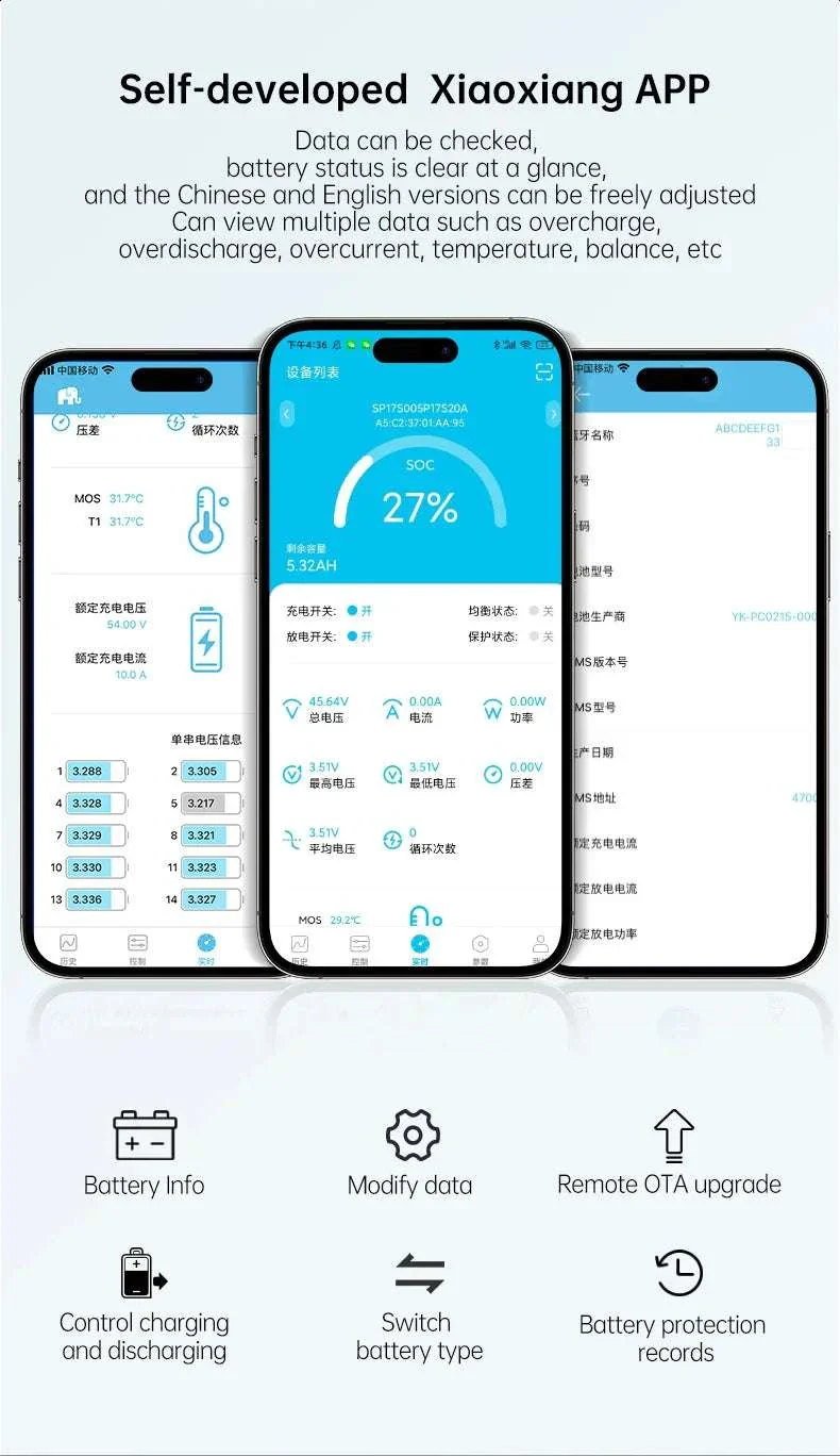 Smart LiFePO4 BMS with Bluetooth Balance Board 40A-100A for E-Bike - Image 23
