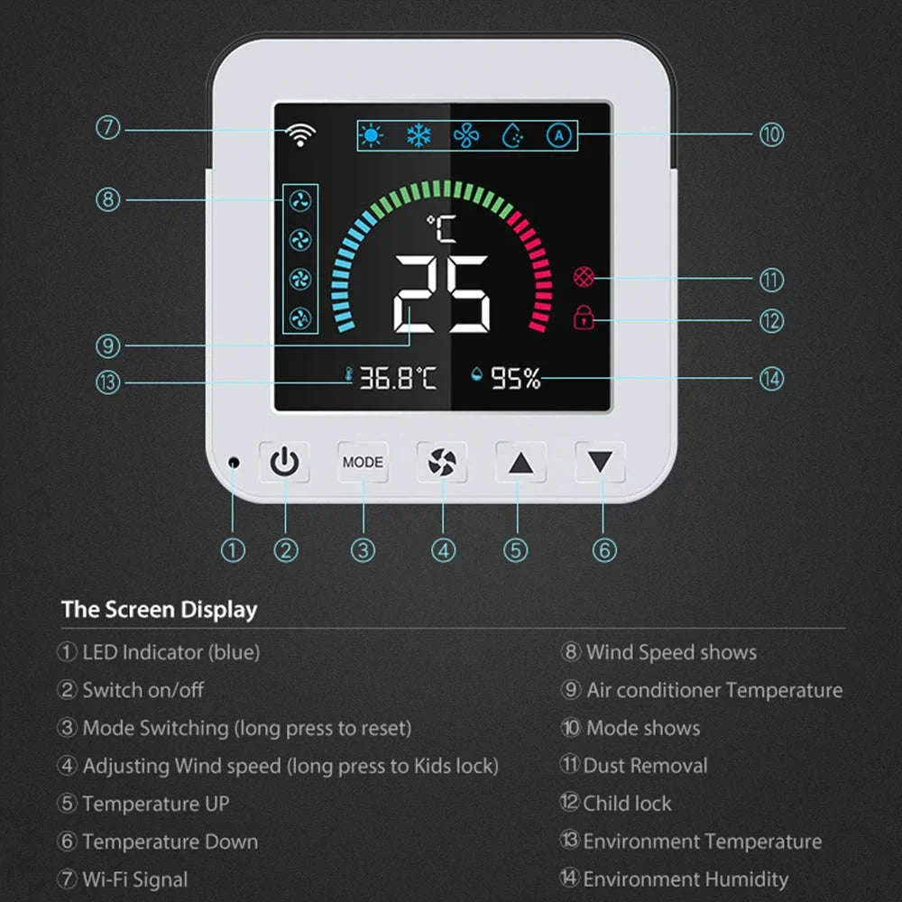 Tuya Smart Thermostat IR AC Controller with WiFi, Voice Control - Image 6