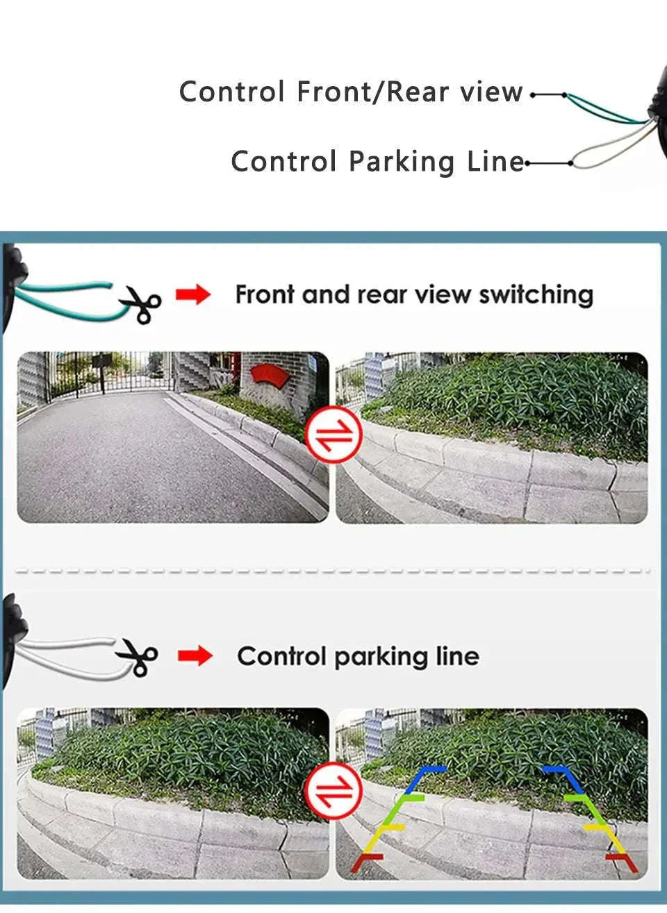 Car Front & Rear View Camera 1080P Wide Angle Night Vision Waterproof - Image 7