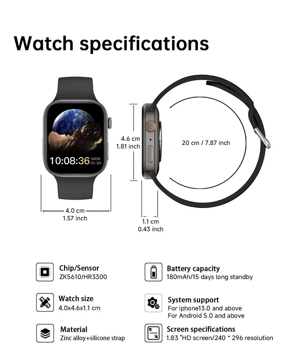 Smartwatch 1.83" HD Display with Bluetooth Calling & Fitness Tracking - Image 13