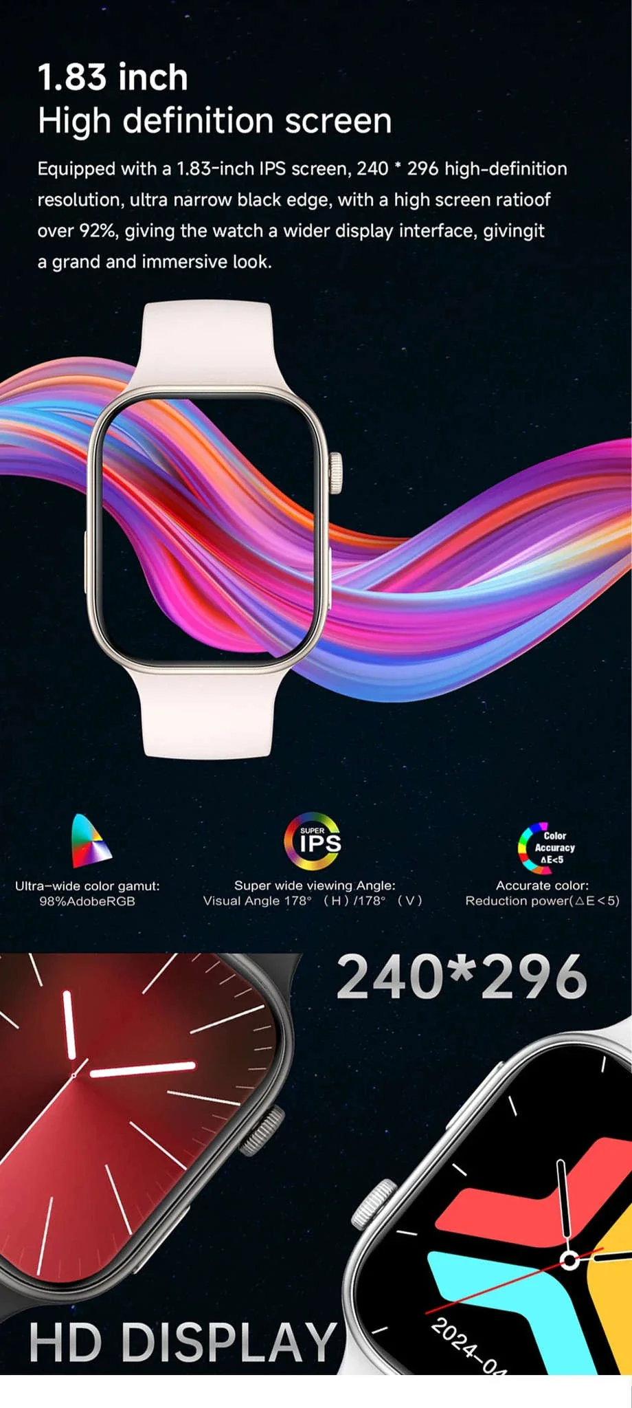 Smartwatch 1.83" HD Display with Bluetooth Calling & Fitness Tracking - Image 7