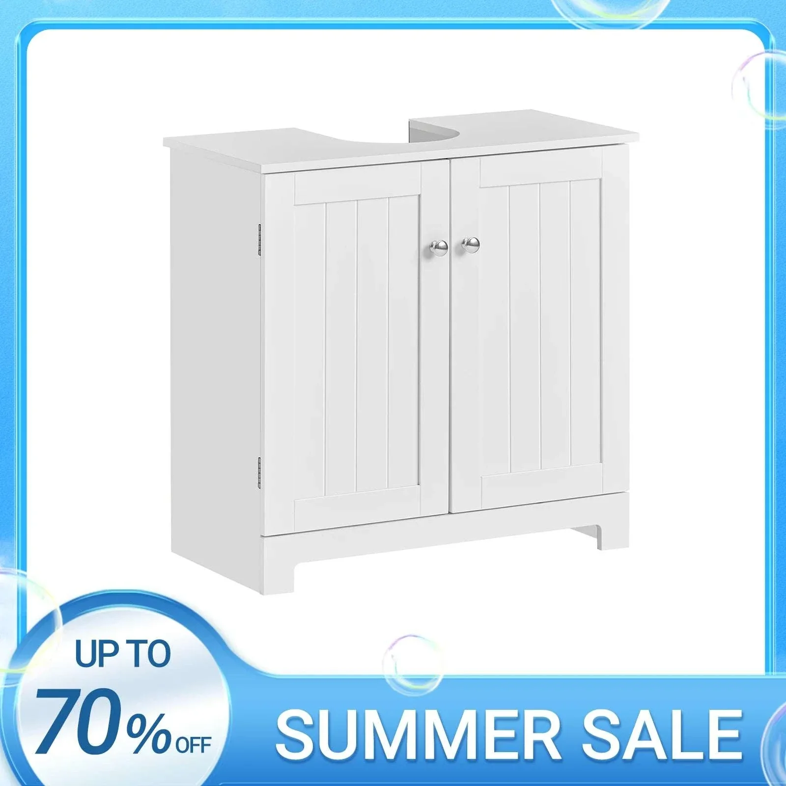 Under Sink Bathroom Cabinet with U-Shape Storage 60x60x30cm