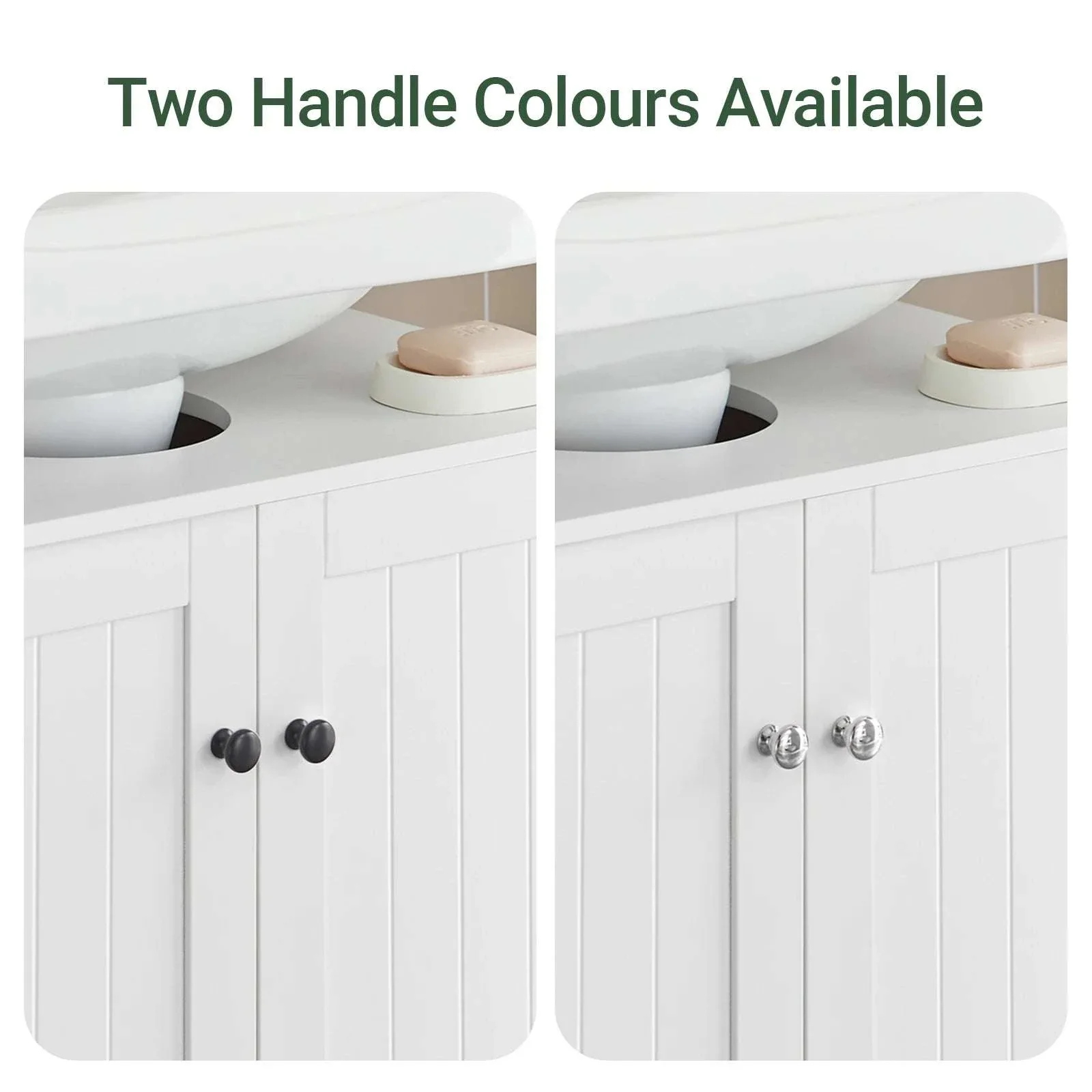 Under Sink Bathroom Cabinet with U-Shape Storage 60x60x30cm - Image 6