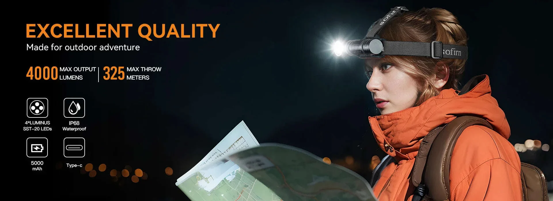 SOFIRN HS41 4000 Lumen Rechargeable LED Headlamp - Image 7