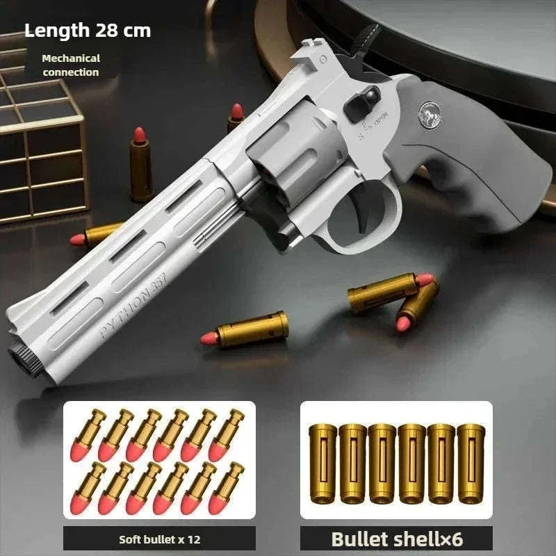 Soft Bullet Revolver Toy Pistol with Repeating Action for Ages 14+ - Image 8