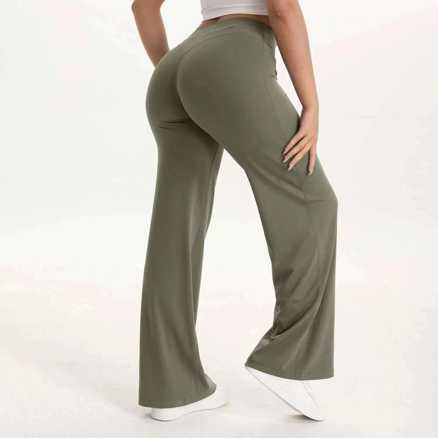 SoftMotion Women’s Mid-Waist Straight Leg Yoga Pants - Image 49