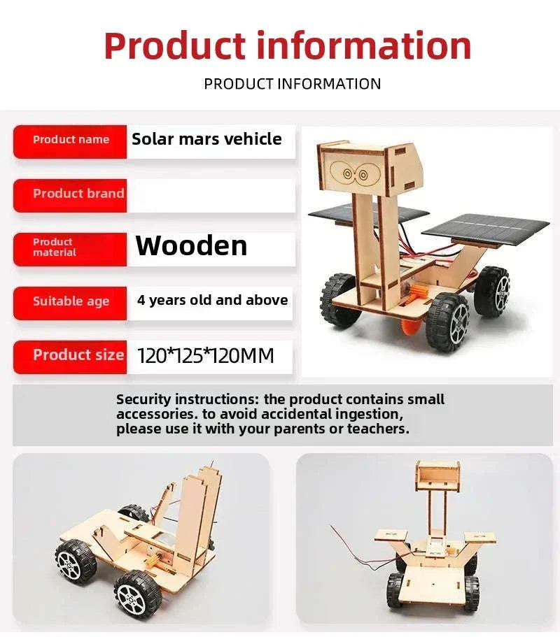 Solar Car Model DIY Lunar Exploration Vehicle for Kids - Image 8
