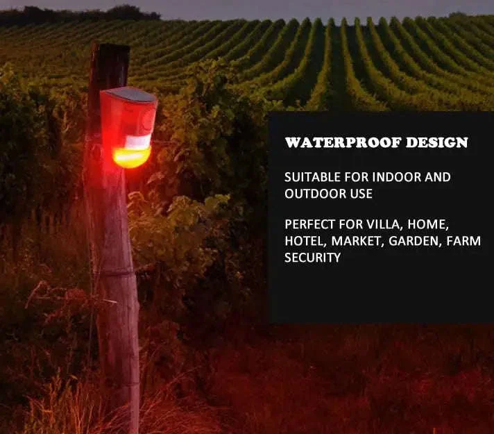 Solar Motion Sensor Alarm with 110dB Siren and Strobe Light - Image 10