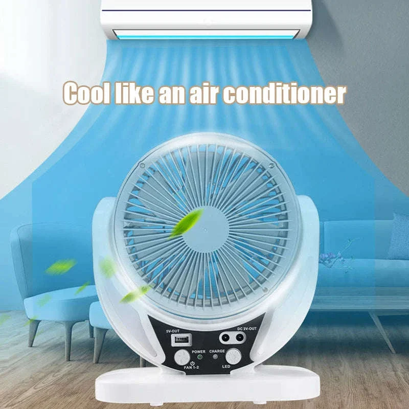 Solar Multifunction Fan with LED Light & USB Phone Charging - Image 7