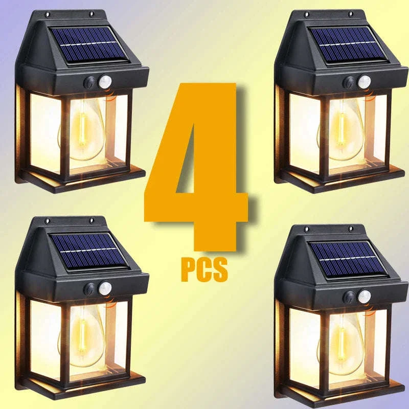 Solar Outdoor Wall Light with Motion Sensor for Automatic Night Lighting