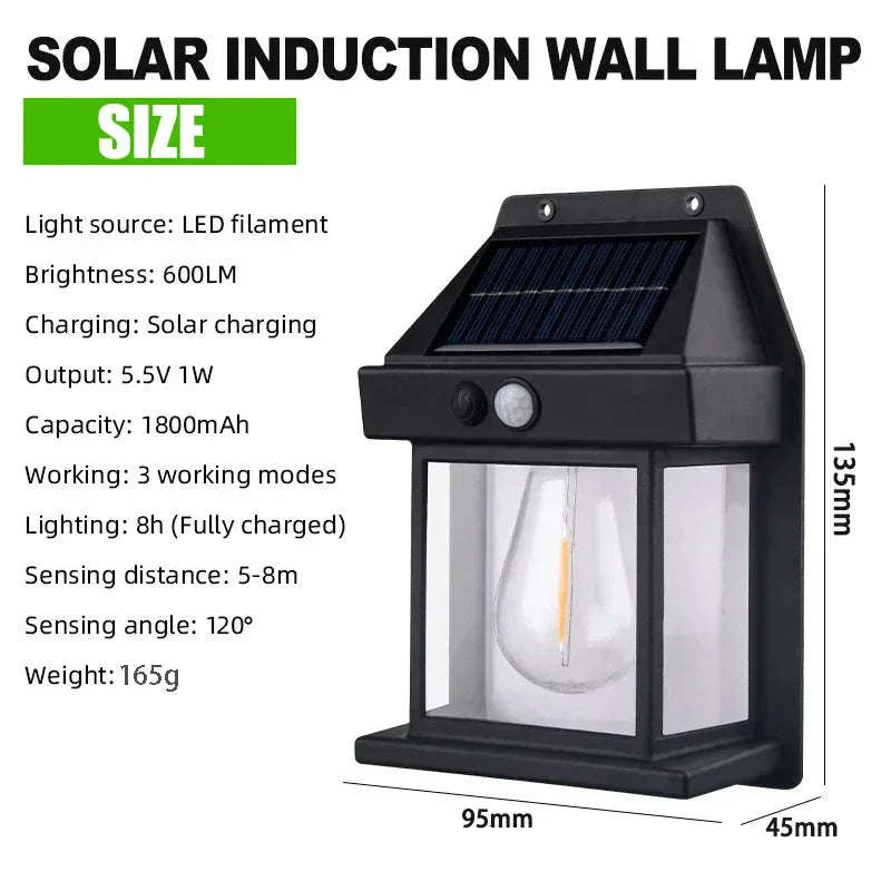Solar Outdoor Wall Light with Motion Sensor for Automatic Night Lighting - Image 7