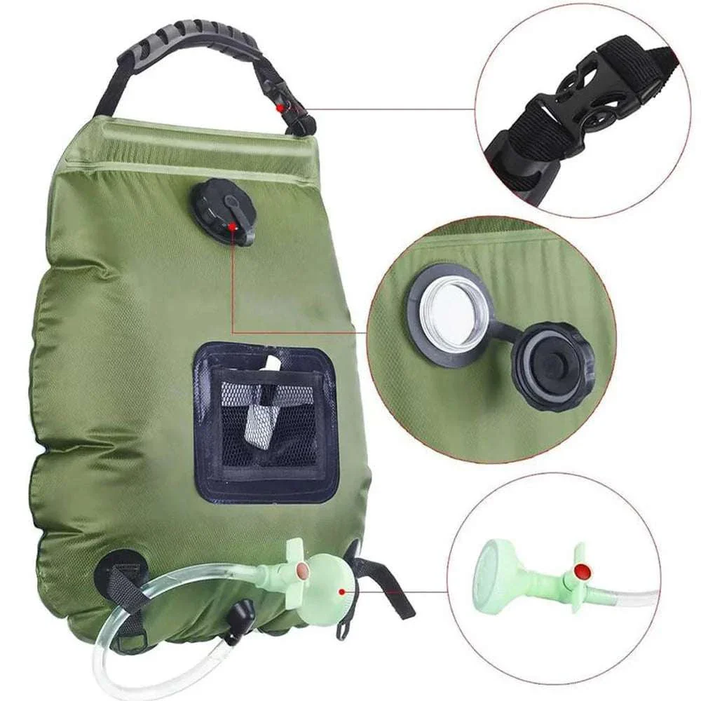 Solar Shower Bag 20L for Warm Outdoor Camping Showers - Image 4