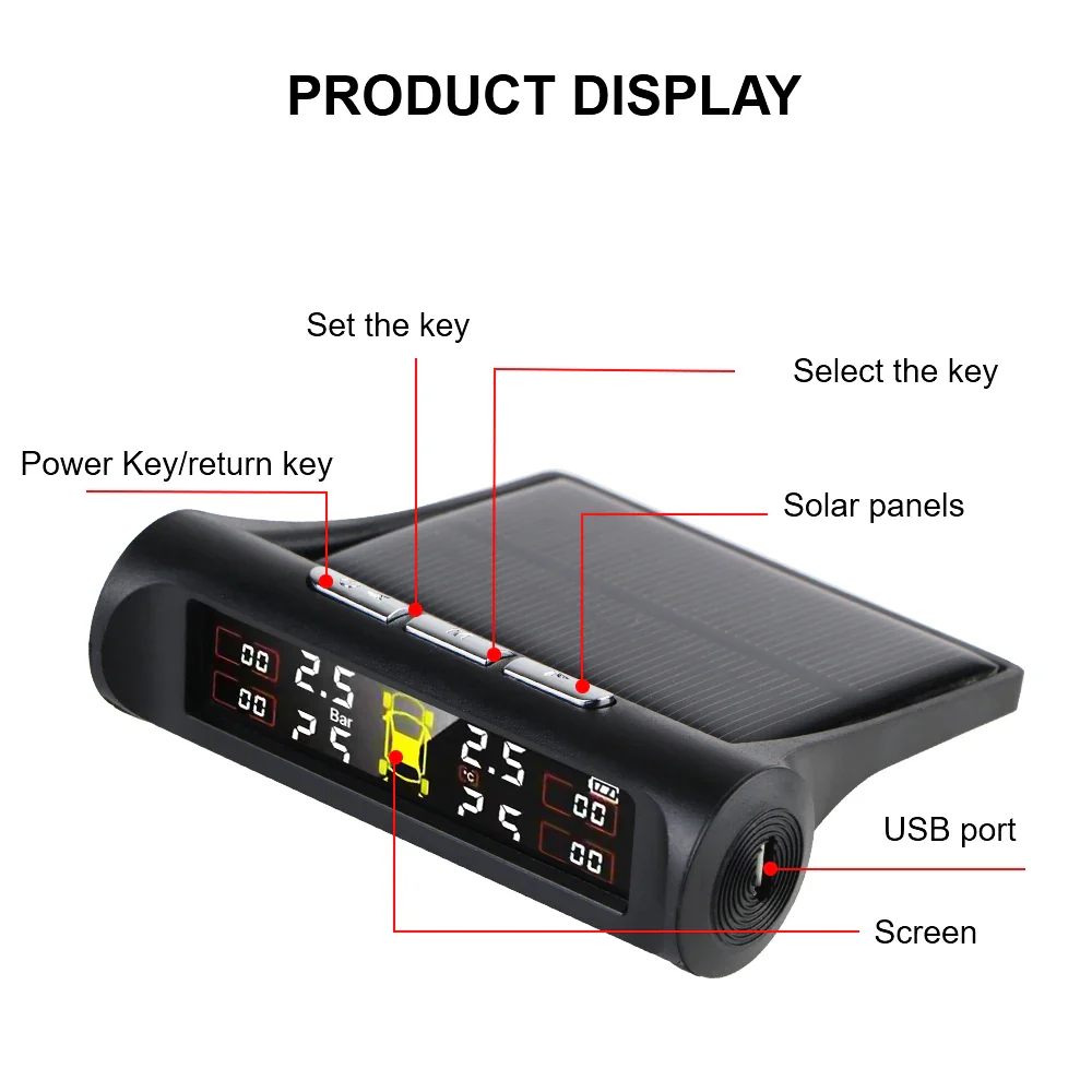 Solar TPMS Tire Pressure Monitoring System with External Sensors - Image 123