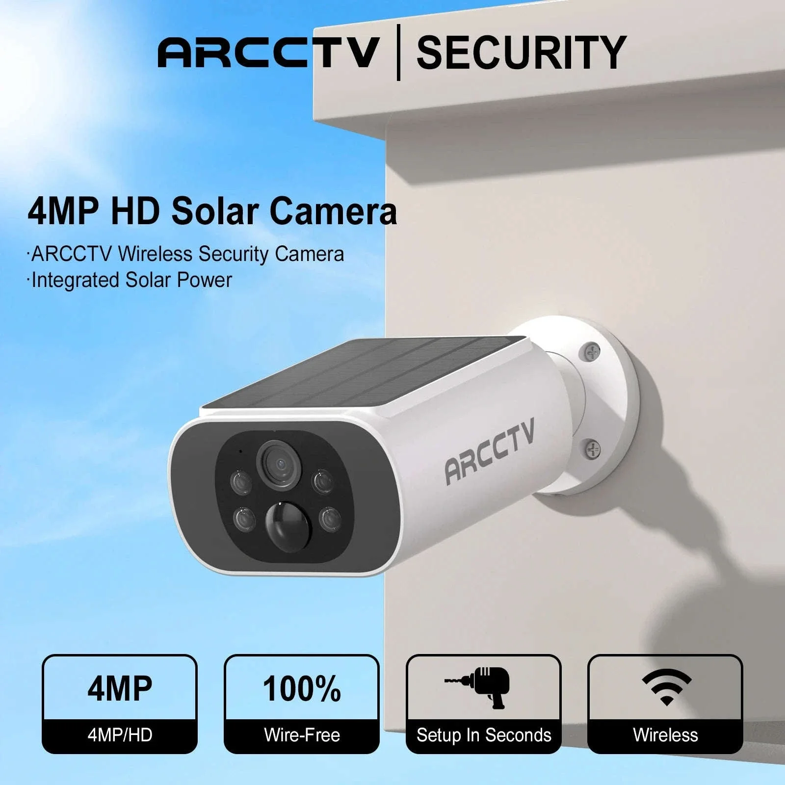 Solar WiFi Outdoor Security Camera 4MP with Full-Color Night Vision - Image 3
