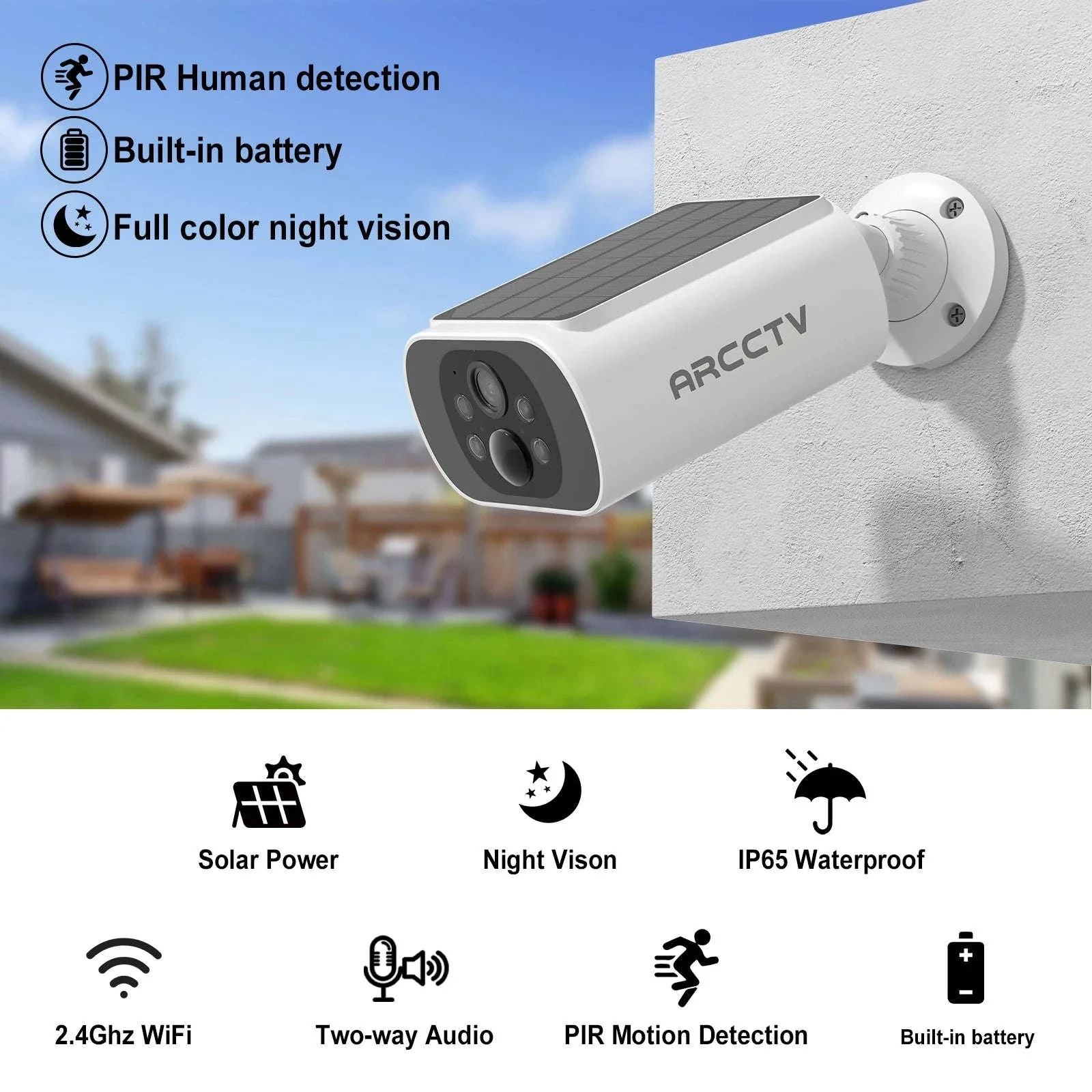 Solar WiFi Outdoor Security Camera 4MP with Full-Color Night Vision - Image 8