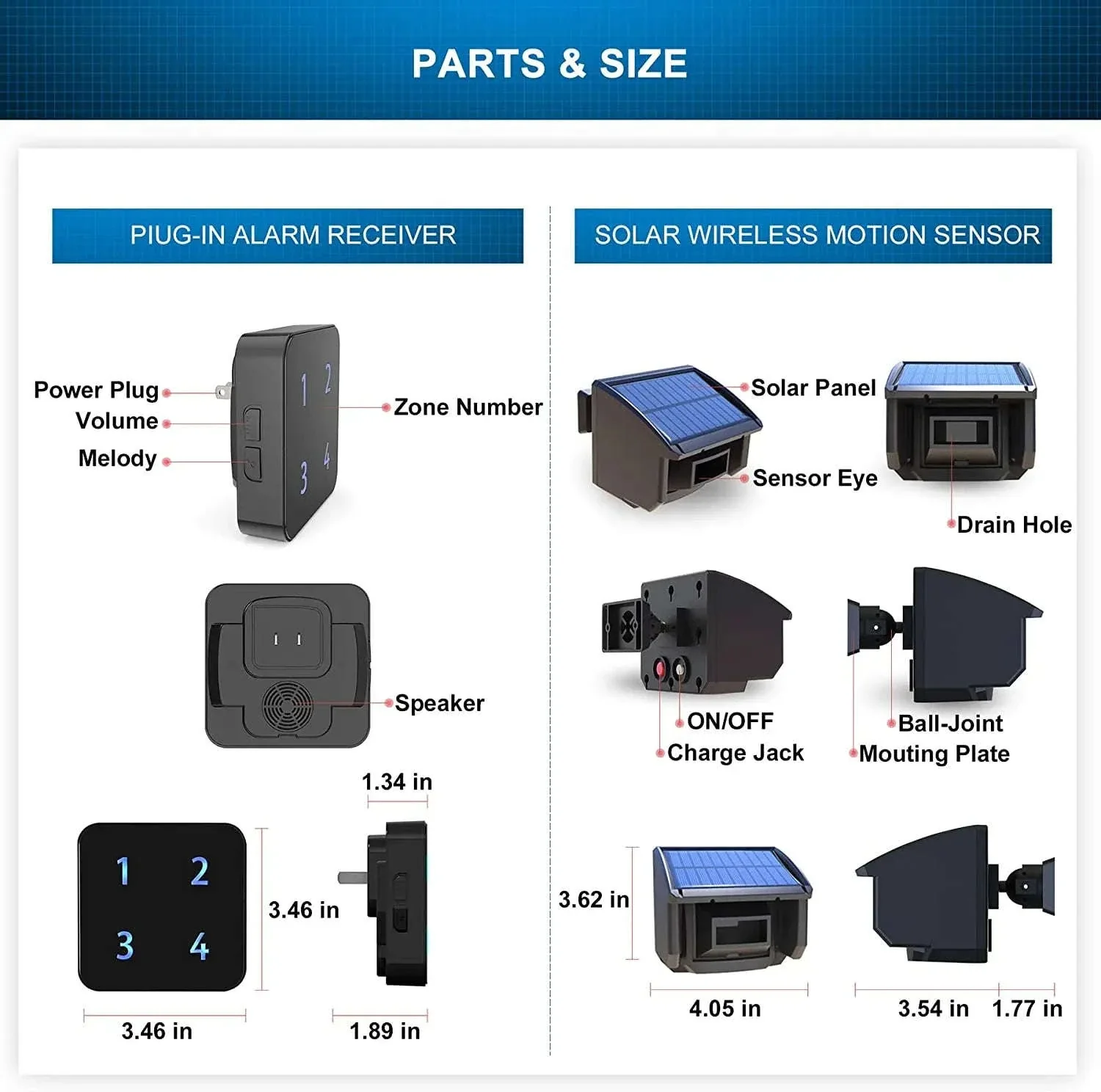 Solar Wireless Driveway Alarm System with 400m Range Motion Sensor - Image 6