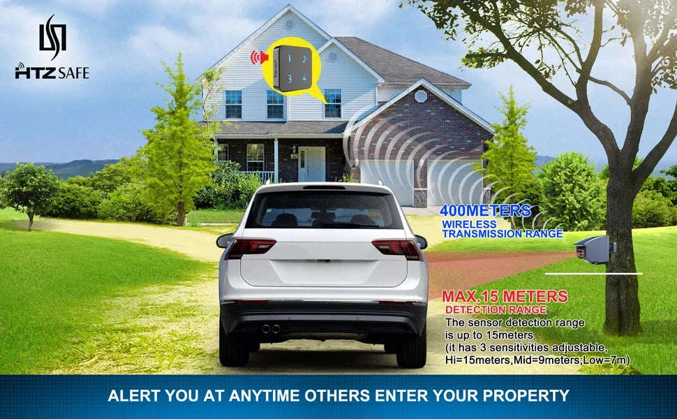 Solar Wireless Driveway Alarm System with 400m Range Motion Sensor - Image 7