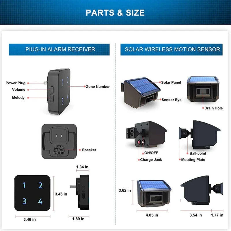 Solar Wireless Driveway Alarm System with 400m Range Motion Sensor - Image 9