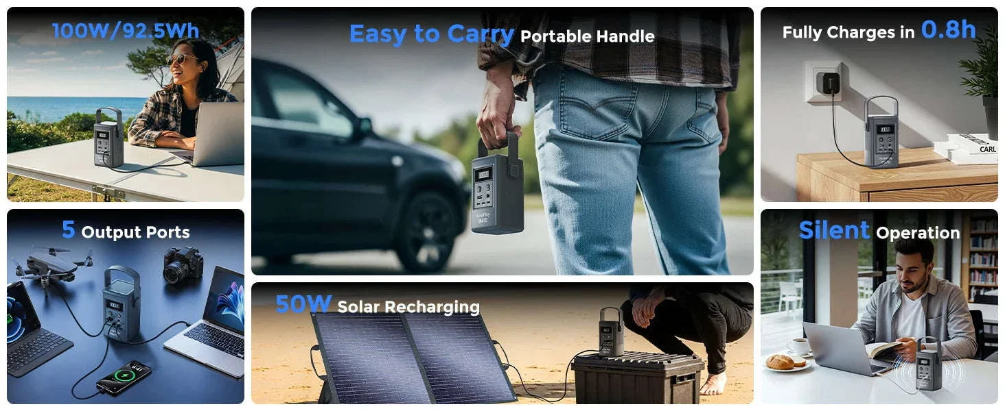 Portable Power Station 25000mAh 100W USB-C for Travel & Camping - Image 10