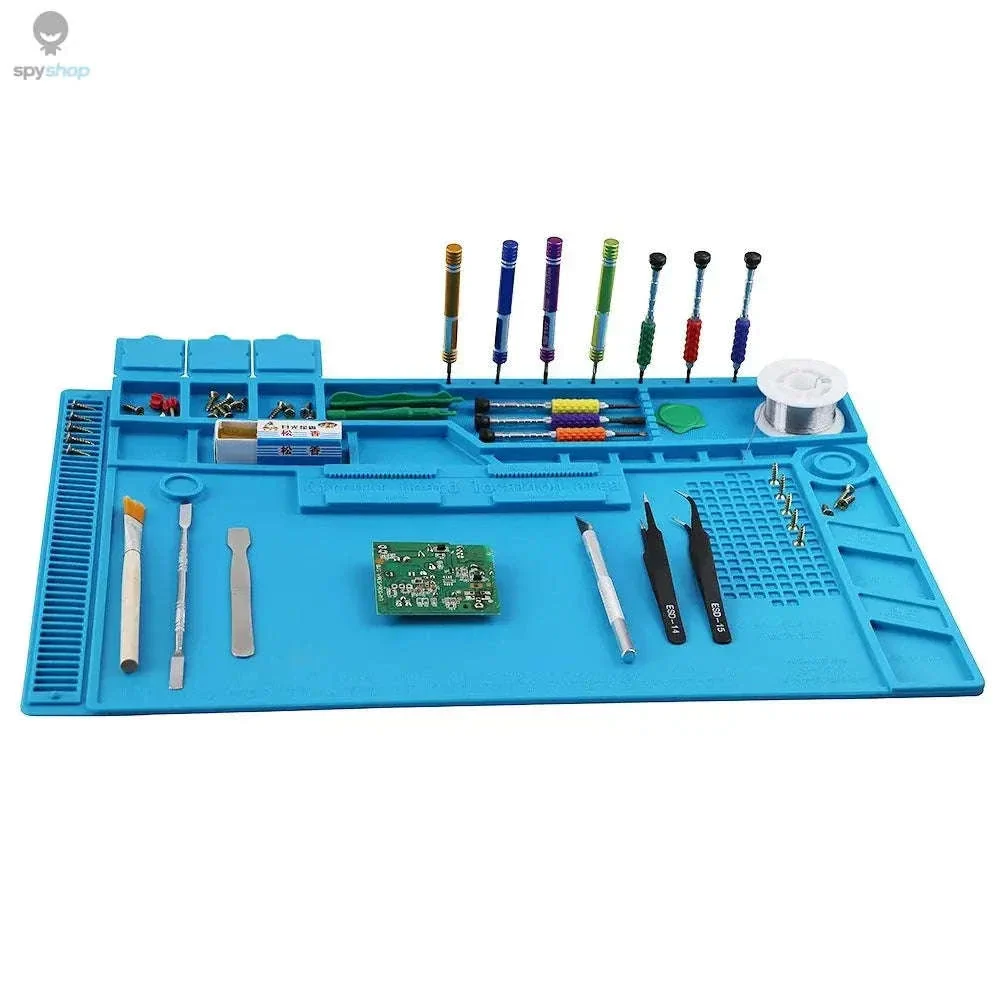 Heat-Resistant Silicone Soldering Mat for Organized Repairs