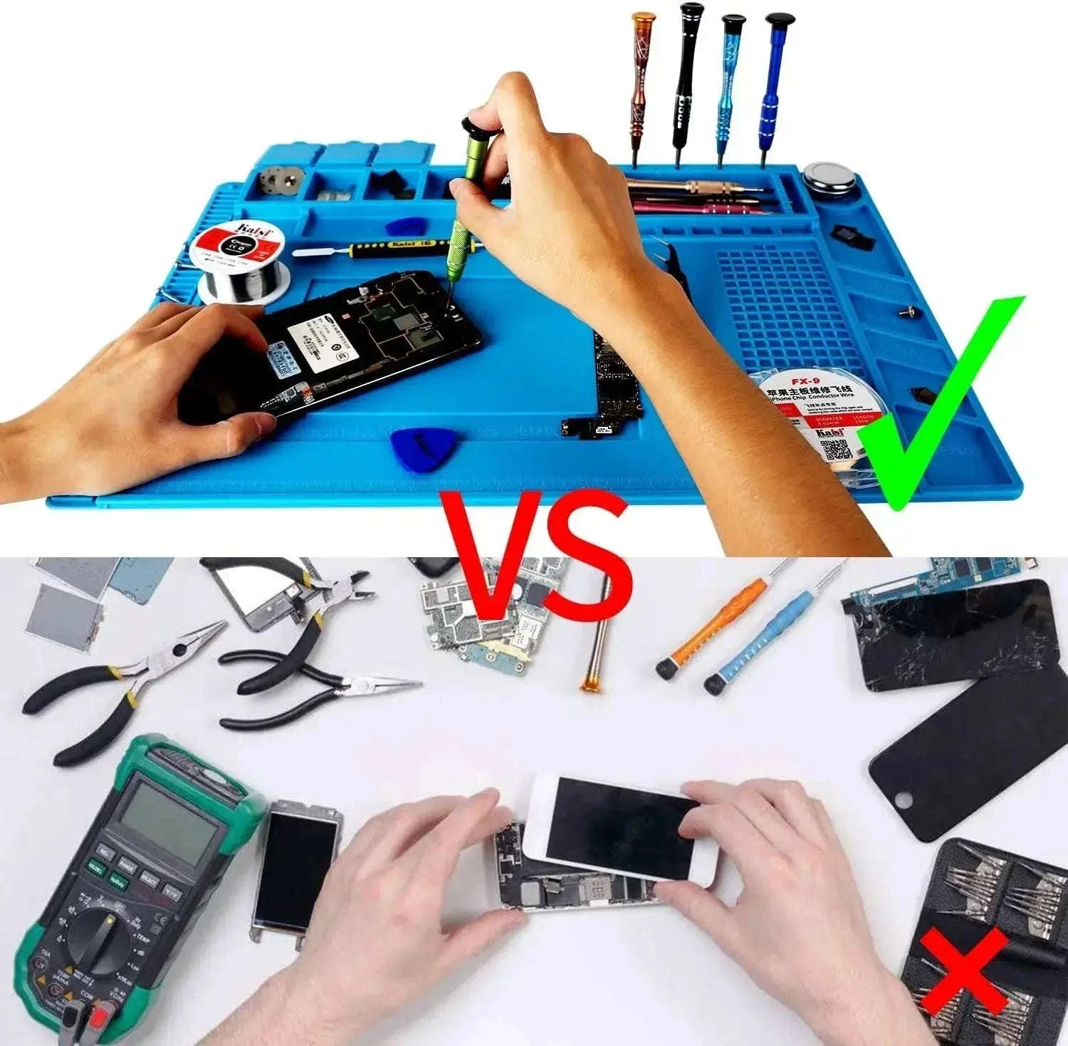 Heat-Resistant Silicone Soldering Mat for Organized Repairs - Image 6