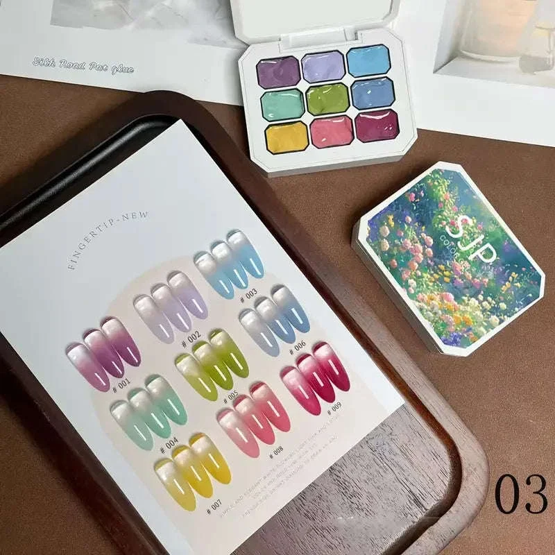 9-Color Peelable UV/LED Gel Nail Polish Palette - Image 2