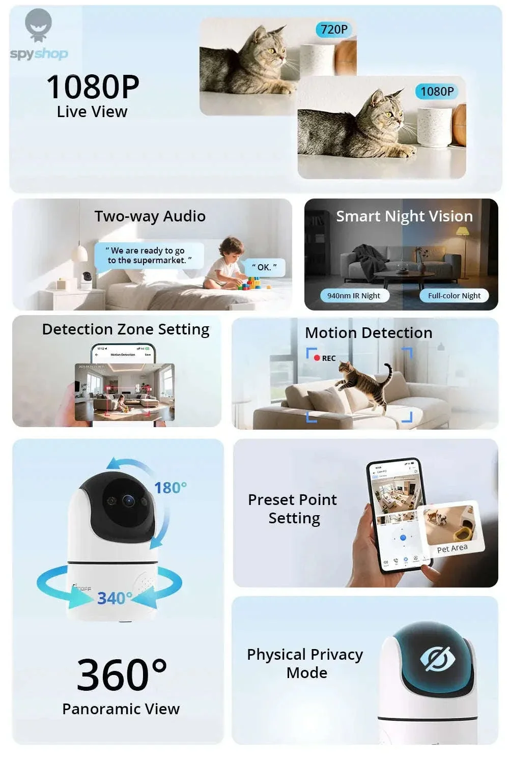 SONOFF CAM PT2 Smart Indoor Security Camera, 1080P PT - Image 9