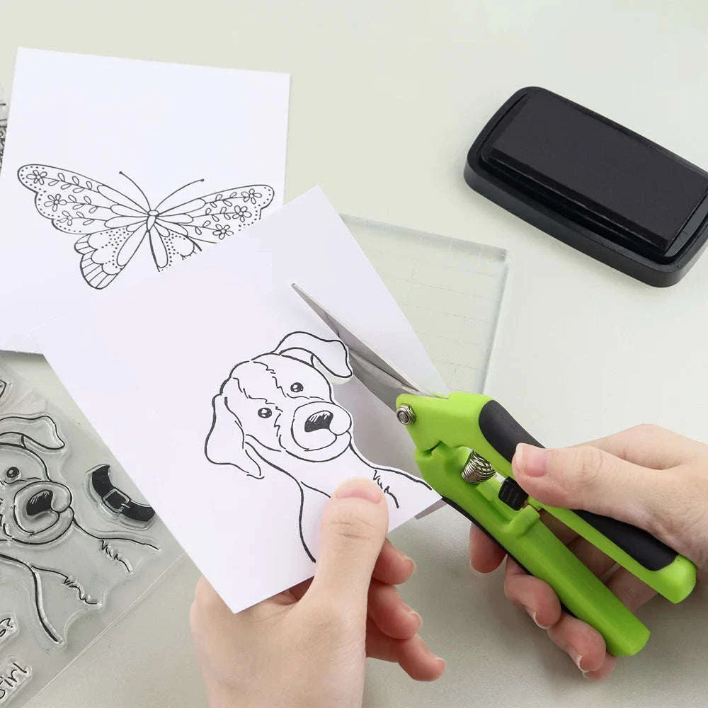 Spring-Action Craft Scissors with Ergonomic Grip for Precision Cuts