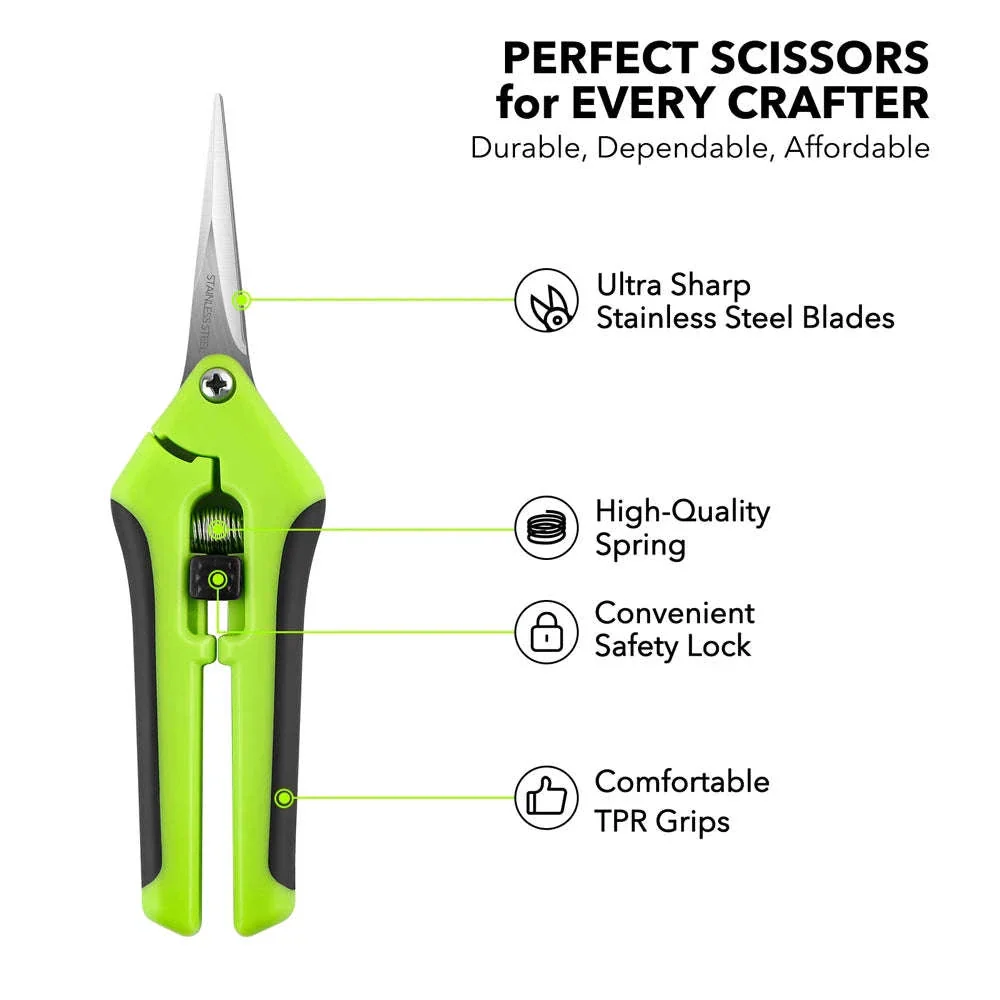 Spring-Action Craft Scissors with Ergonomic Grip for Precision Cuts - Image 10