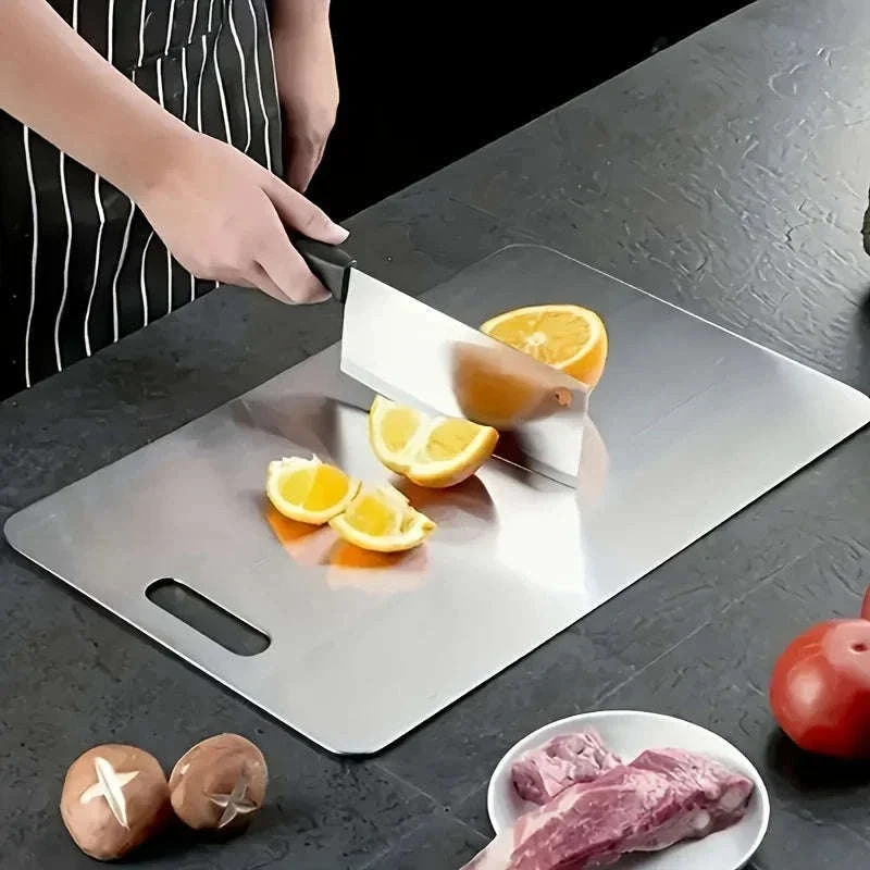 Stainless Steel 3-Piece Cutting Board Set with Non-Slip Feet - Image 2