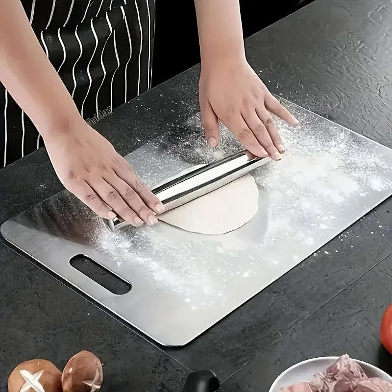 Stainless Steel 3-Piece Cutting Board Set with Non-Slip Feet - Image 4