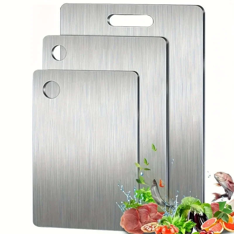 Stainless Steel 3-Piece Cutting Board Set with Non-Slip Feet - Image 5