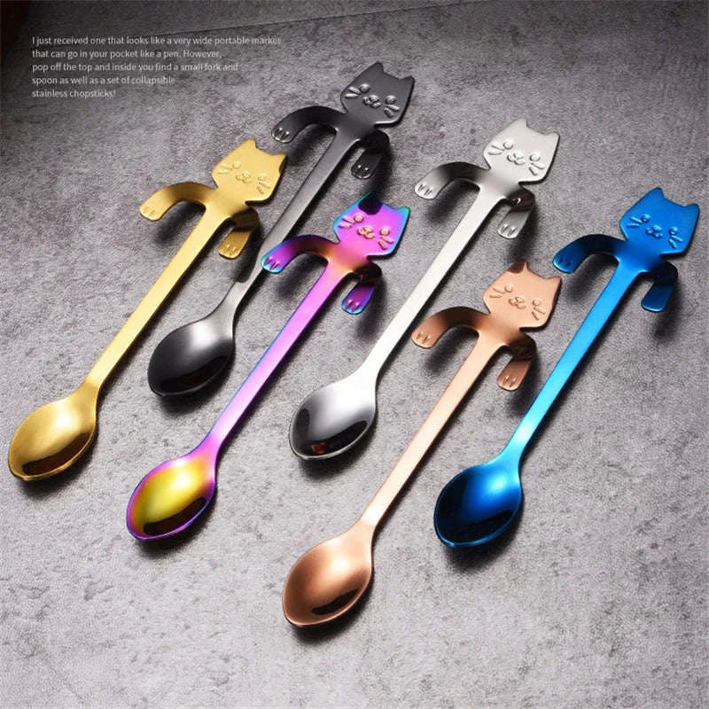 Stainless Steel Cat Coffee Spoon for Drinks and Desserts - Image 18