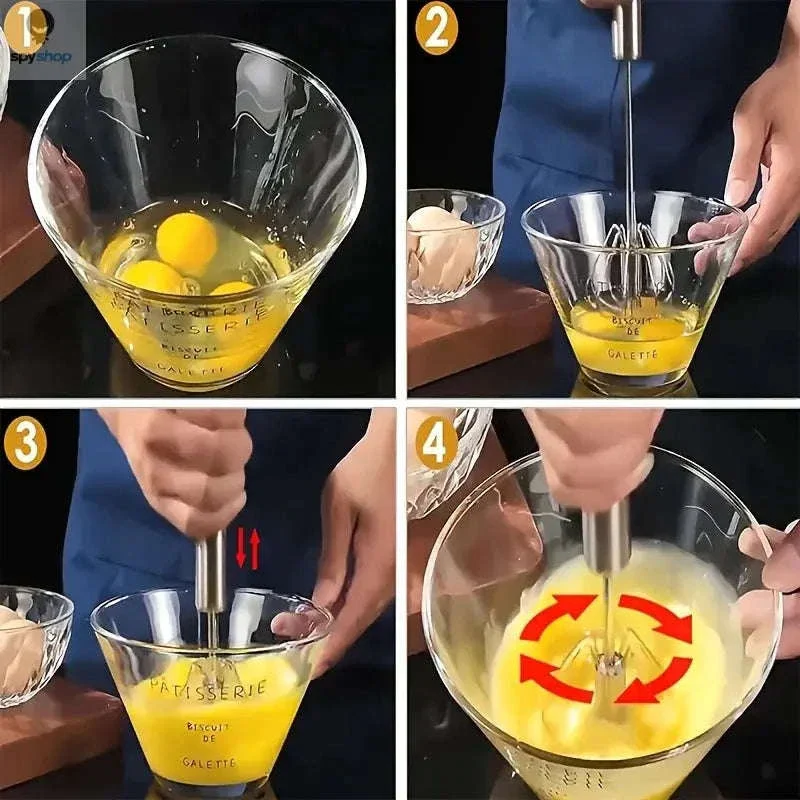 Stainless Steel Semi-Automatic Egg Beater for Easy Mixing - Image 16