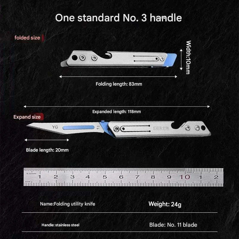 Stainless Steel Fast-Open Mini Scalpel Bottle Opener Knife - Image 22