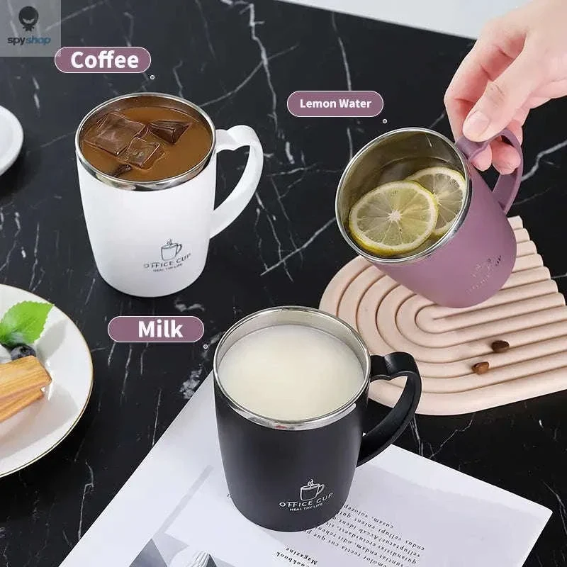 Stainless Steel Insulated Coffee Mug 350ml with Handle - Image 12