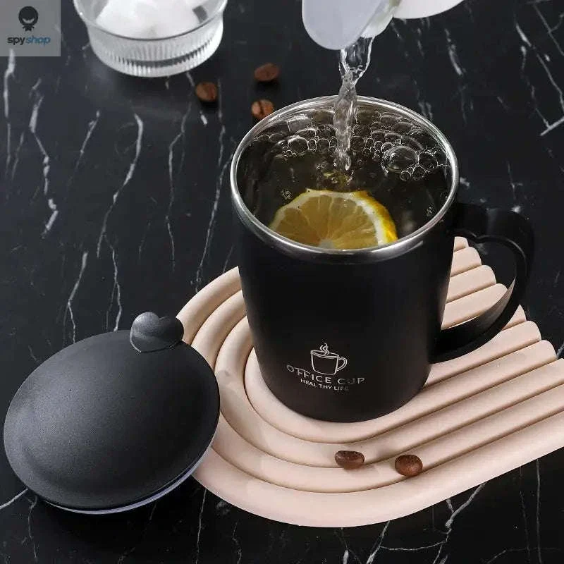 Stainless Steel Insulated Coffee Mug 350ml with Handle - Image 14