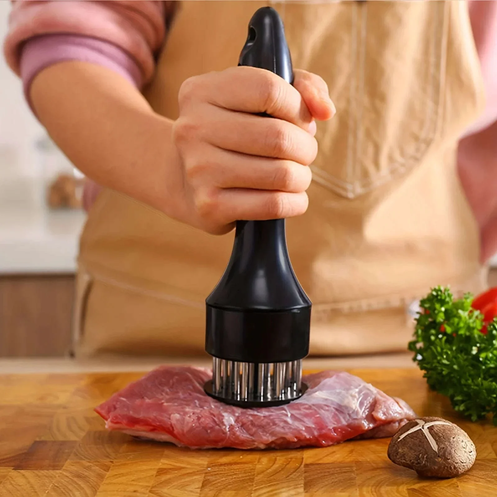 Stainless Steel Meat Tenderizer Hammer and Needle Tool - Image 2