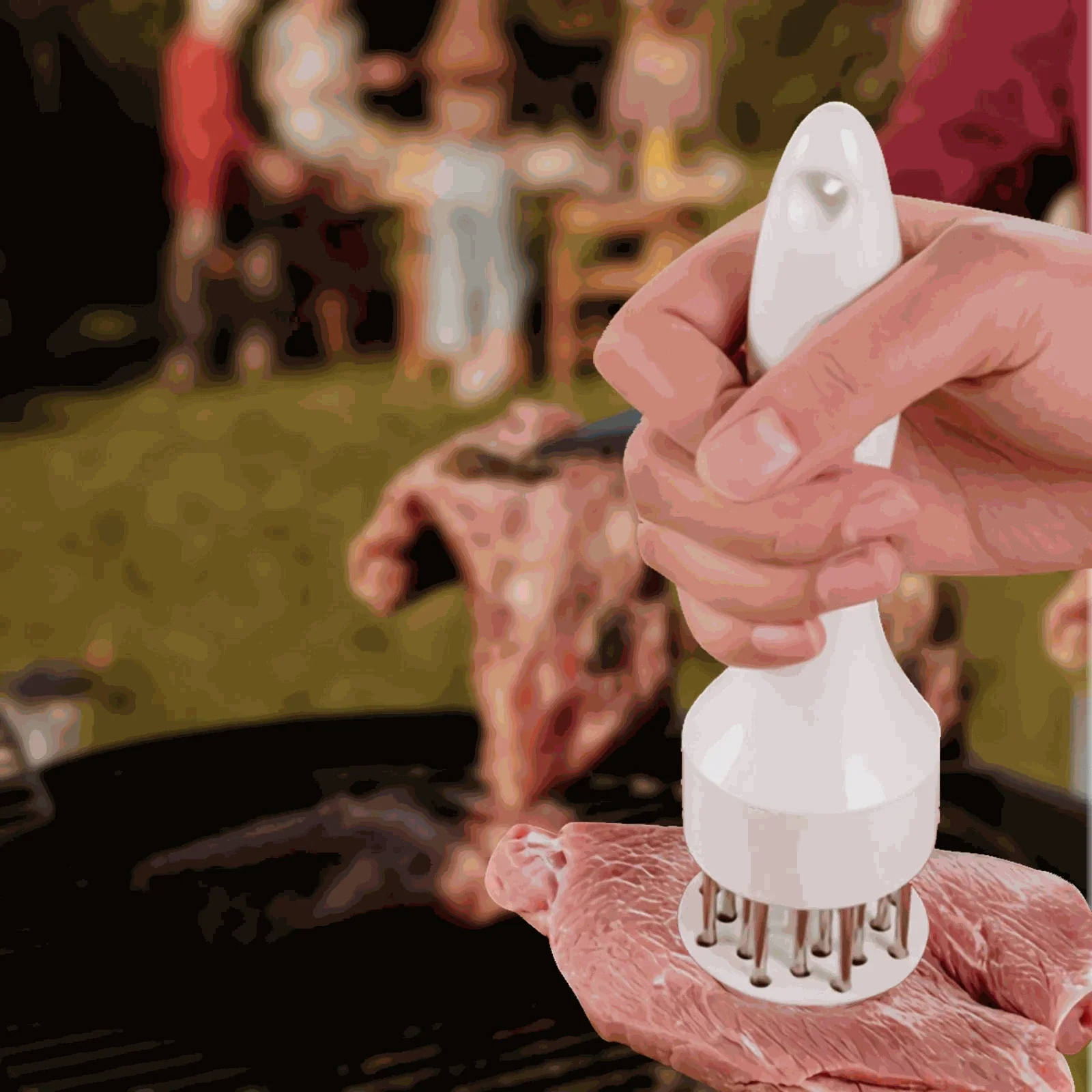 Stainless Steel Meat Tenderizer Hammer and Needle Tool - Image 3
