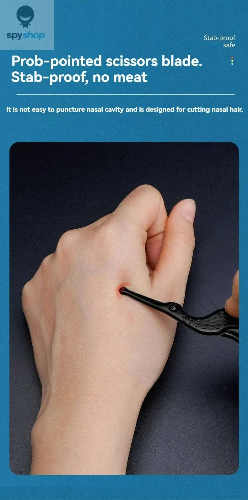 Round Head Stainless Steel Nose Hair Scissors for Safe Trimming - Image 10
