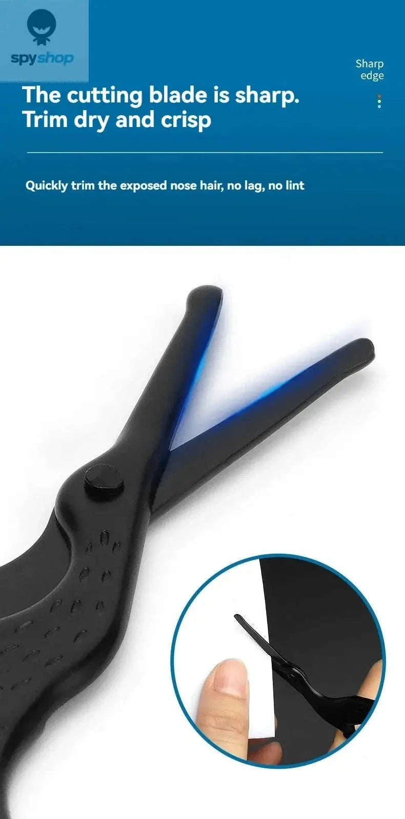 Round Head Stainless Steel Nose Hair Scissors for Safe Trimming - Image 12