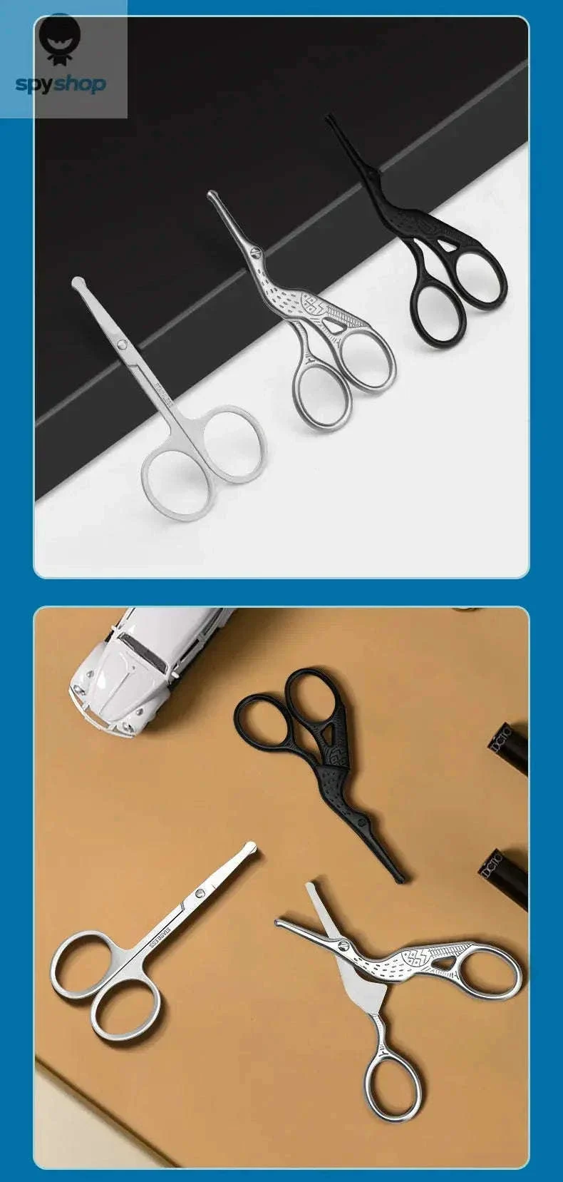 Round Head Stainless Steel Nose Hair Scissors for Safe Trimming - Image 15