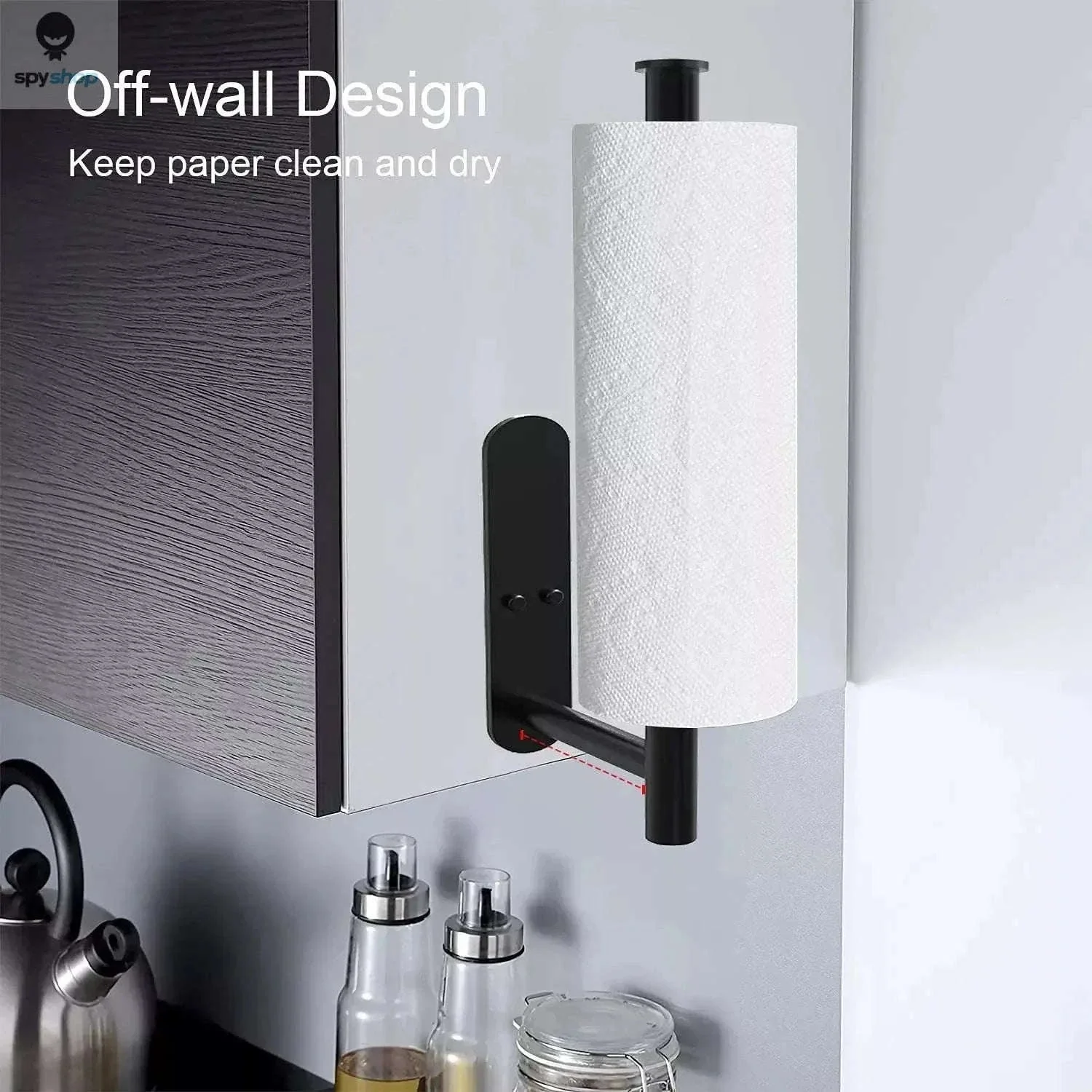 Stainless Steel Paper Towel Holder with Adhesive or Screw Mount - Image 15