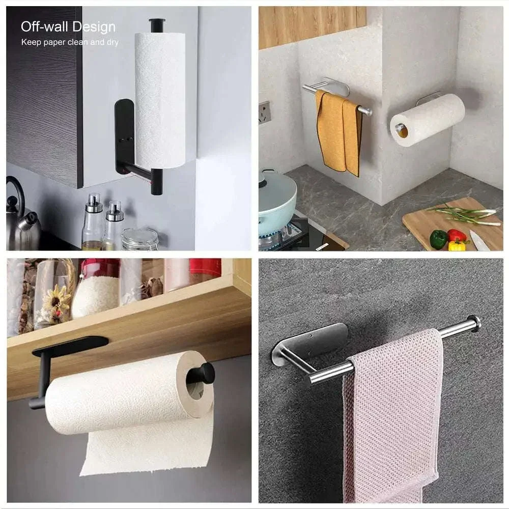 Stainless Steel Paper Towel Holder with Adhesive or Screw Mount - Image 6
