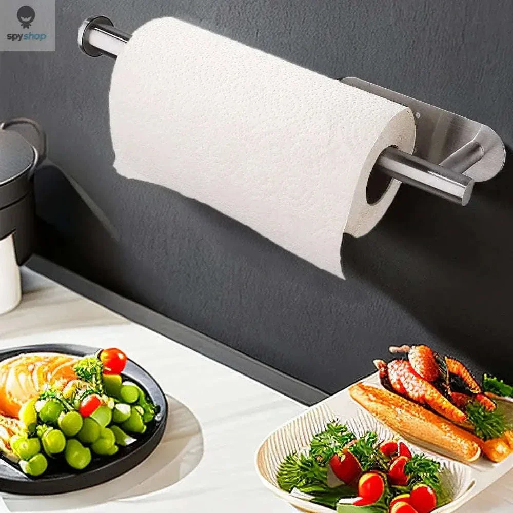 Stainless Steel Paper Towel Holder with Adhesive or Screw Mount - Image 9